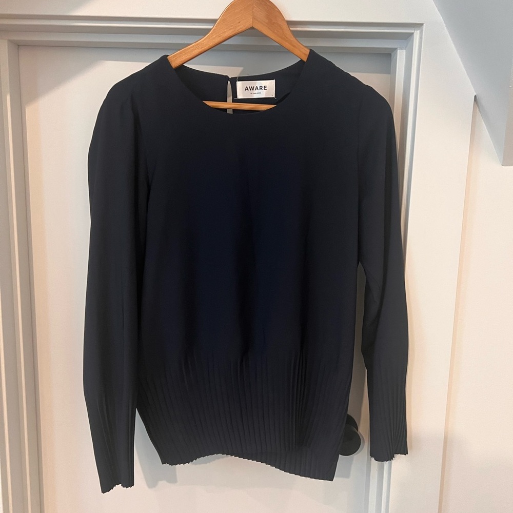 Vero Moda Navy Pleated Blouse